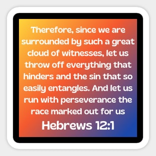 Bible Verse Hebrews 12:1 Sticker